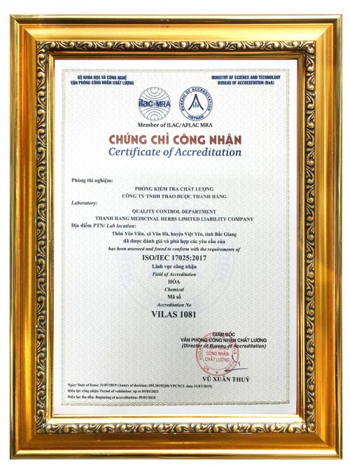 Chung Chi Cong Nhan Chat Luong Phong Thi Nghiem Thanh Hang Milk